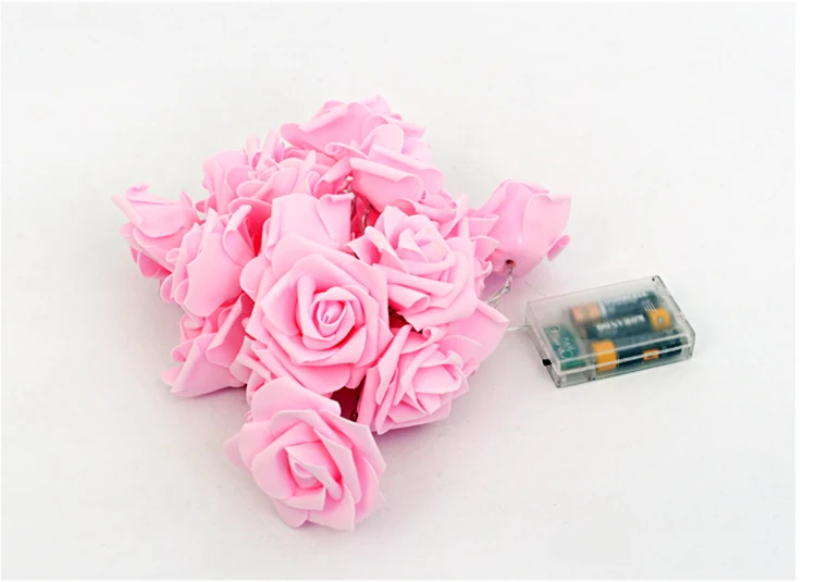 Rožnate Vrtnice, pastelnih Niz led Luči Pravljice Luči Baterija Upravlja Poroko Cvetlični za Doma Notranjo,Vrt,Dogodkov, Oseb Dekoracijo