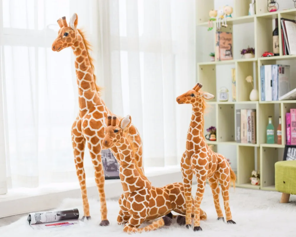 Visoka Kakovost 140 cm Simulacije Žirafa Plišastih Igrač Srčkan Polnjene Živali Mehko Žirafa Lutka Darilo za Rojstni dan Otroci Igrače