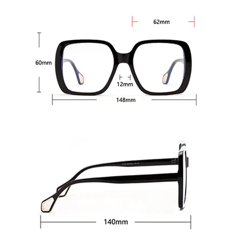TAKO&EI Moda Prevelik Kvadratnih Očala Ženske Očal Okvir Jasno Objektiv Letnik Semi-kovinska Očala Moških Optična Očala Okvirji