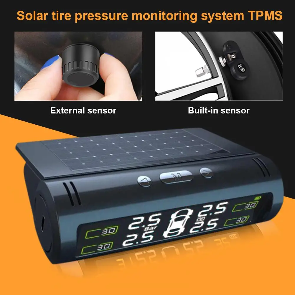 Nov Nadzor Tlaka v Pnevmatikah Sistem Solar Powered TPMS Tlaka v Pnevmatikah Monitor Avto RV Tovornjak TPMS 6 Alarm Načini Realnem času Prikaže