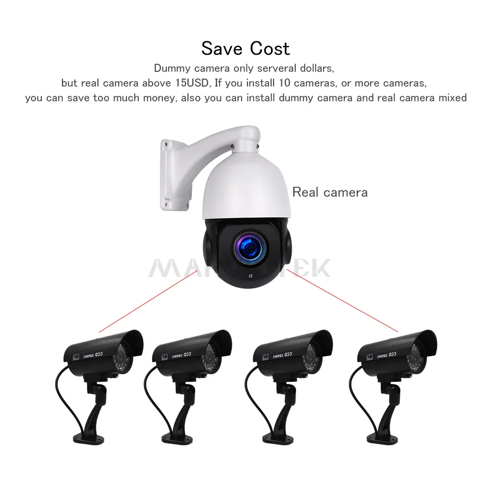 Dummy kamera Nepremočljiva Prostem Lažne Kamere Home Security CCTV Kamere, Video Nadzor, Kamere z LED Svetlobe v Zaprtih prostorih