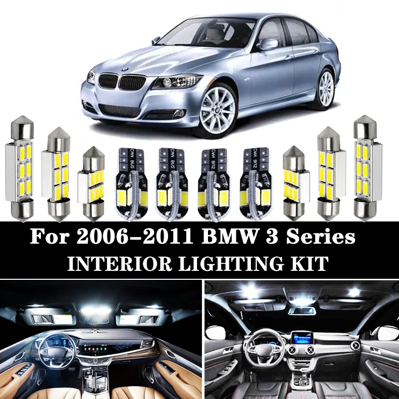 Canbus Napak Bela LED žarnice notranje Luči Kit za BMW Serije 3 E90 E91 E92 E93 LED Notranja Osvetlitev (2006-2011)