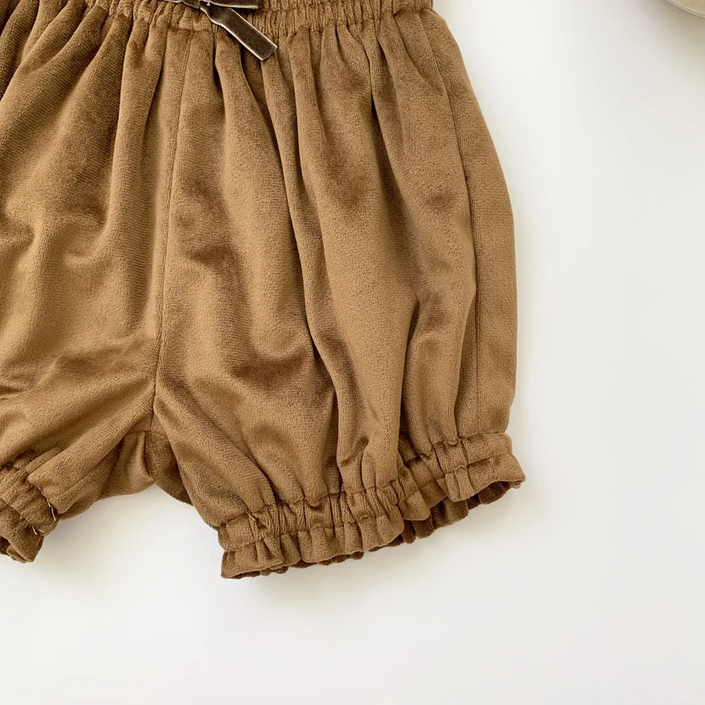 Jeseni, pozimi baby žamet kratke hlače za dekleta majhno bowknot pasu design otroci hlače za malčke baby dekleta legging otroci hlače