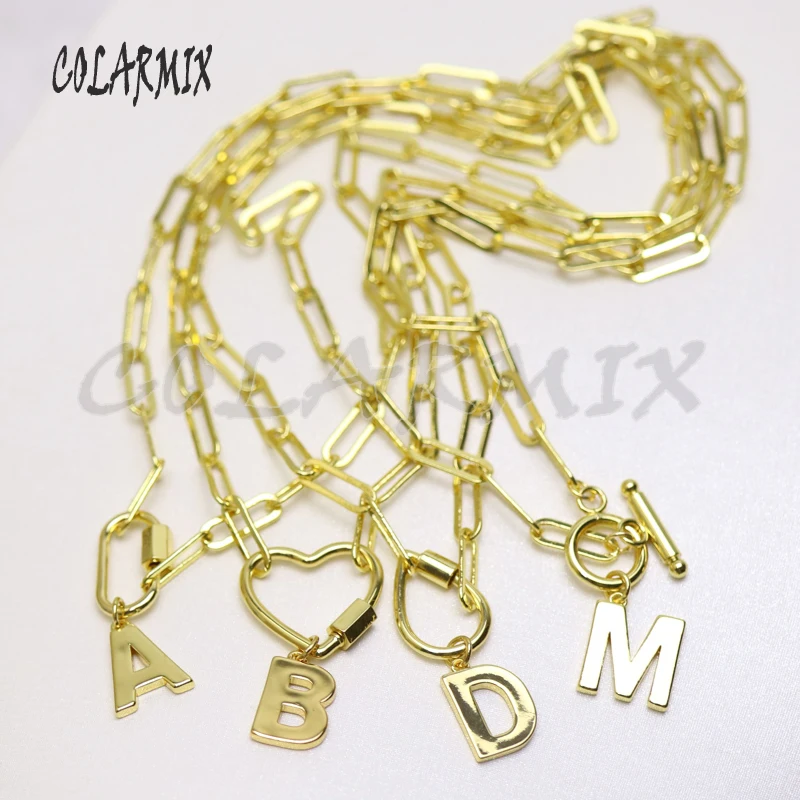 5 kosov Črke obeski multi verige ogrlico, ki za povezavo verige ogrlica abeced čar nakit črke ogrlica za ženske 51006