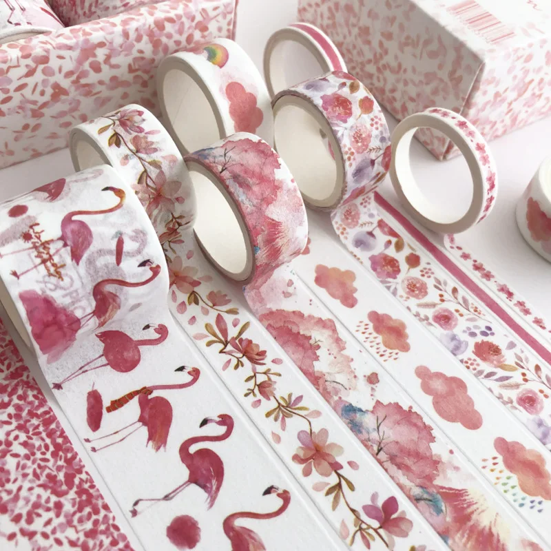 8 Kombinacija Škatlah In Papirni Trak Majhne Sveže-Ročno Račun, Trak za Roko Račun DIY Dekoracijo Washi Tape Kawaii Washi Tape Set