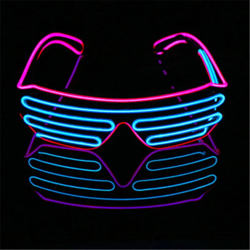 2019 Neon Stranka, EL Očala EL Žice Neon LED sončna Očala sveti Očala Rave Kostum Stranka DJ sončna Očala Rojstni dan Stranka Dekor