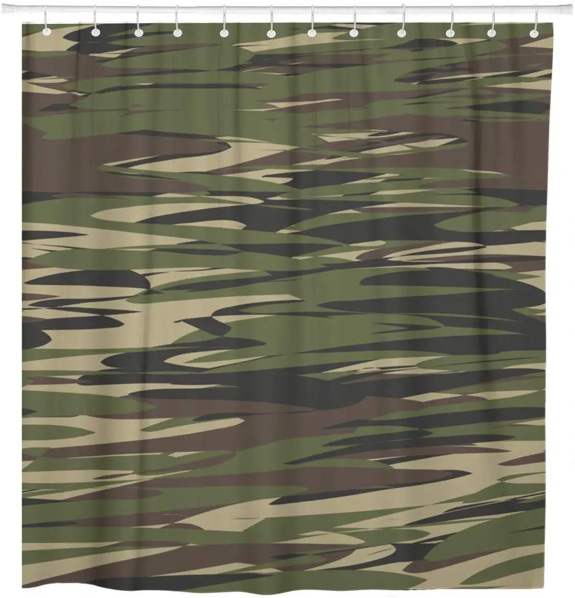 Zelena Camo Maskirnim Vzorcem Vojaške Gozd Klasičnih Maskiranje Rjava Tuš Zavesa Nepremočljiva Tkanine iz Poliestra 72 x 72 Cm