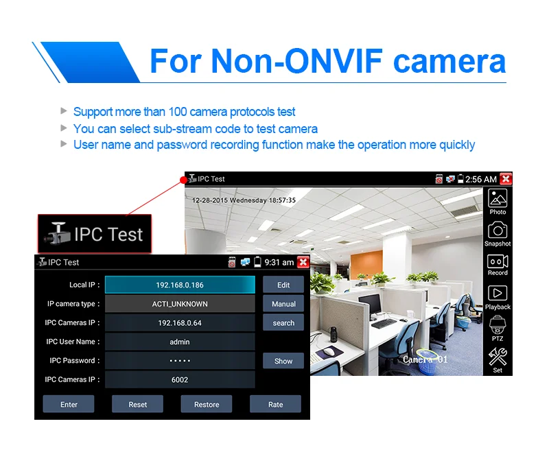 Nadzor Cctv Tester Zaslon Fotoaparata 8Mp Omrežja Orodje IP+tvi+cvi+ahd Fotoaparat Tester Cctv Monitor 7-palčni 4k EX-Sdi Tester 8GB
