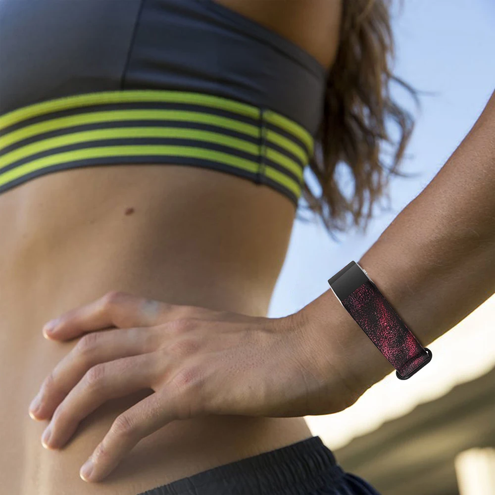 Zamenjava Za Fitbit Polnjenje 2 Razreda Usnja, usnjenih Trakov Band Smart Fitnes Watch Band iz Nerjavečega Okvir za Fitbit Polnjenje 2
