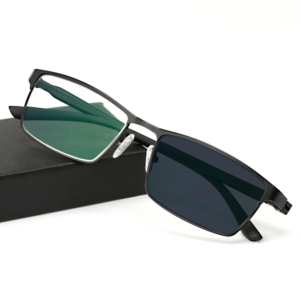 Anti-modra svetloba Prehod sončna Očala Photochromic Obravnavi Očala Moških Smolo, Leče z Anti-utrujenost Bralec Očala