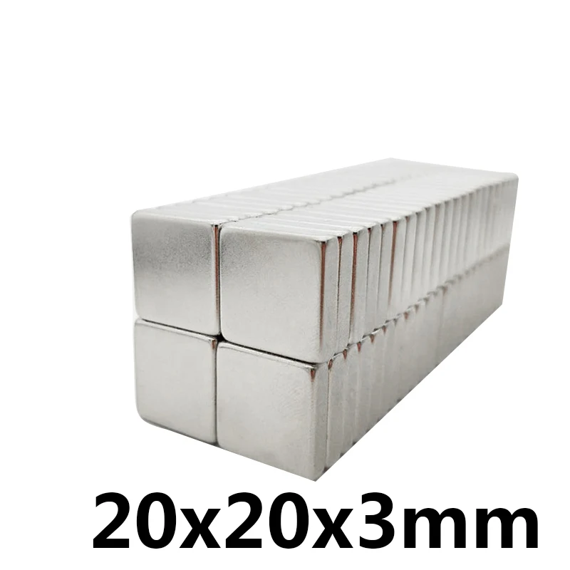 5/10pcs 20x20x3 mm Quadrate Trajni Magneti Debeline 3 Neodymium Magnetom N35 20x20x3mm Močno Magnetno Magneti 20*20*3 mm
