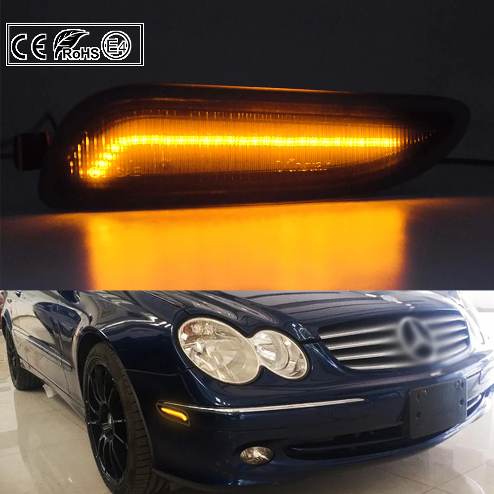 2Pcs Prekajene Spredaj LED strani marker Luči Obrnite Signalna luč NAM Različica Za 03-09 Mercedes-Benz W209 CLK55 AMG CLK500 CLK320 CLK63