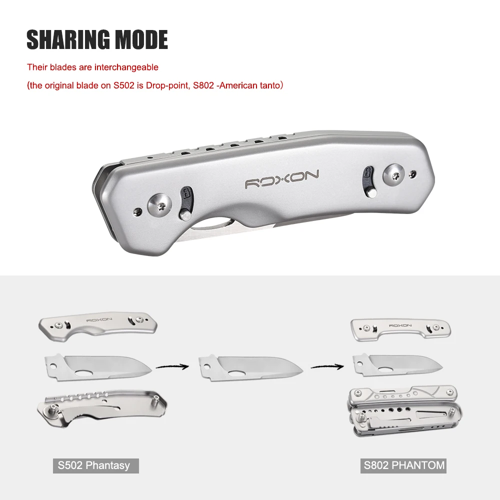 ROXON S502 Phantasy Folding Nož za Preživetje Orodje, Žep z Izmenljivimi Nož Rezilo
