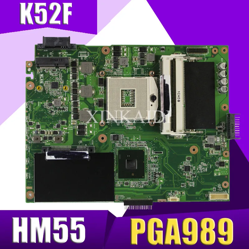 XinKaidi K52F Prenosni računalnik z matično ploščo za ASUS K52F X52N A52F K52 Test original mainboard PGA989 HM55