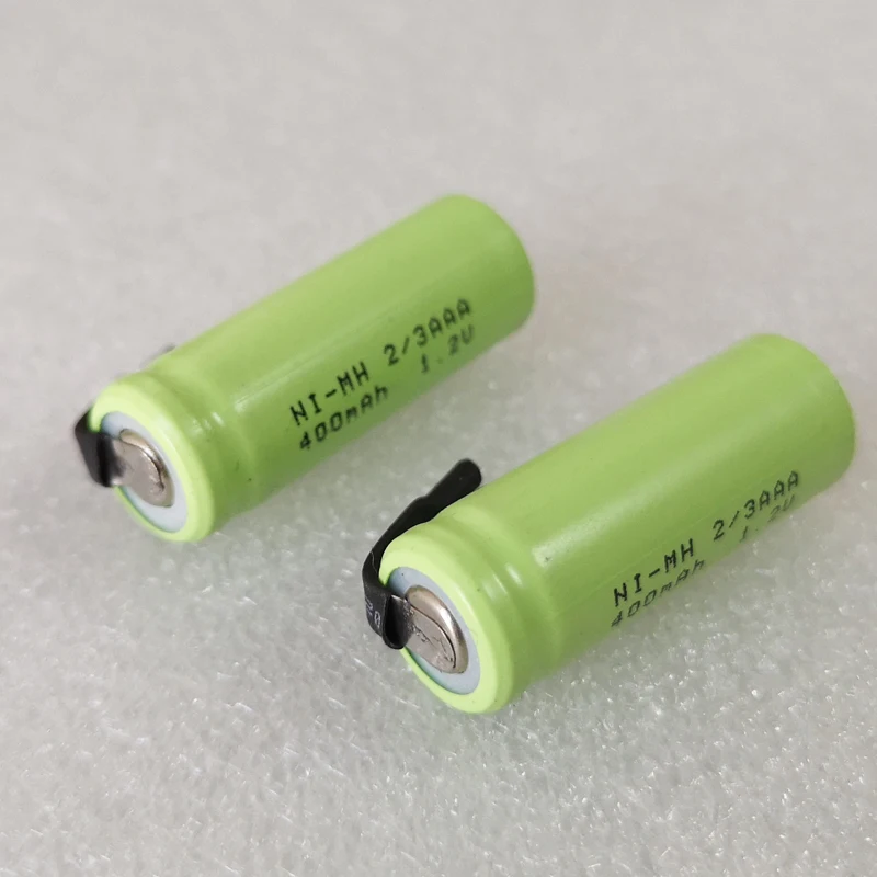 NAS 400mah 1,2 V 2/3AAA baterije za polnjenje ni-mh 2/3 AAA nimh celic z spajkanje zavihki zatiči za DIY LED sončne svetlobe