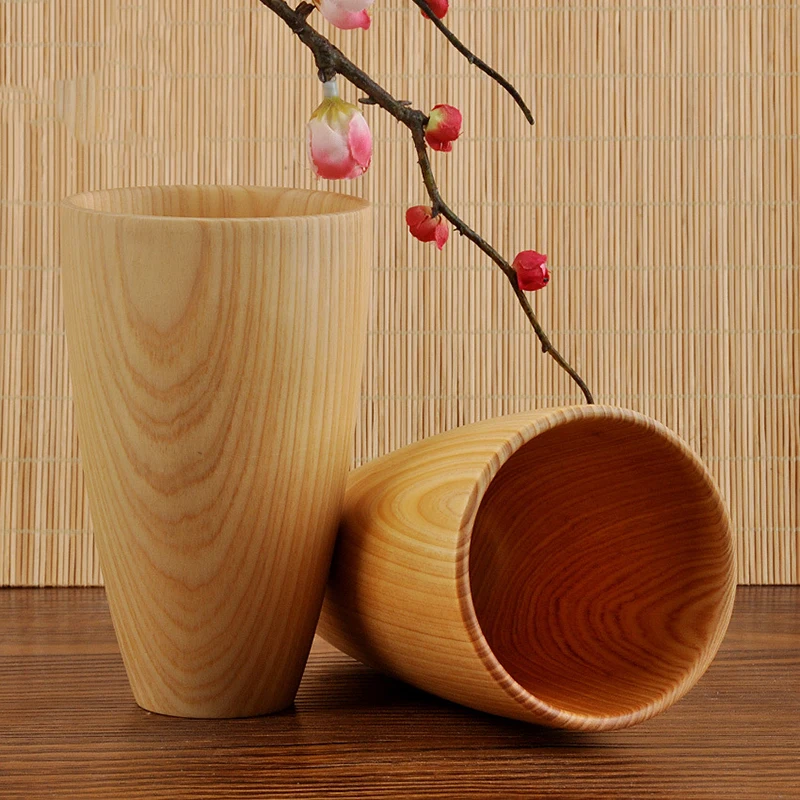 250 ml Japonski Slog Leseni Vrč Kave Ročno Naravnega Smrekovega Lesa Pokal Okolju prijazno Kava Čaj Skodelice