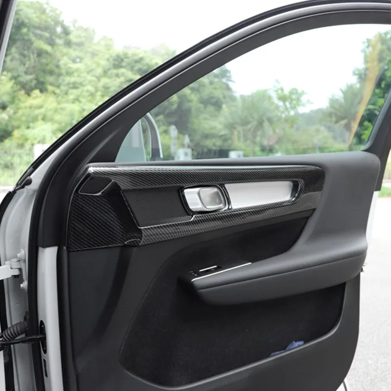 Ogljikovih Vlaken Barvo Avtomobila Notranja Vrata Ročaj Okvir Dekoracijo Nalepke Trim Za Volvo XC40 2019 Notranje zadeve Spremenjen Dodatki