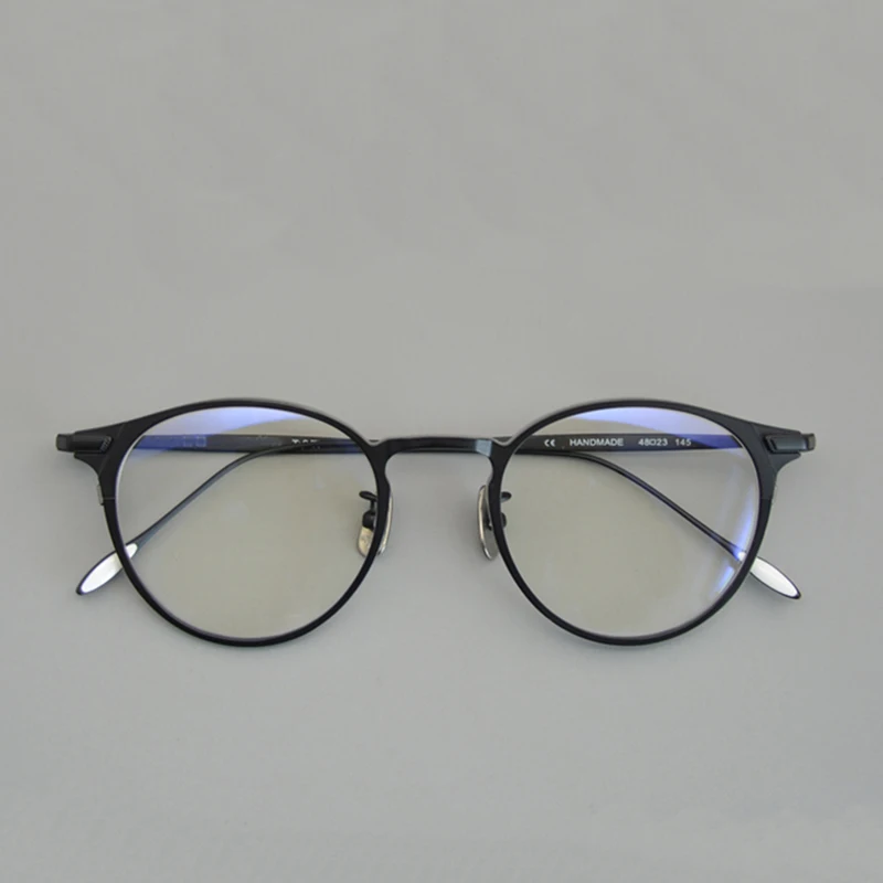 Luksuzne blagovne znamke Čistega Titana Oči Očala Okvirji za Ženske Retro Krog Recept Očala Moški Letnik Kratkovidnost Optičnih Očal