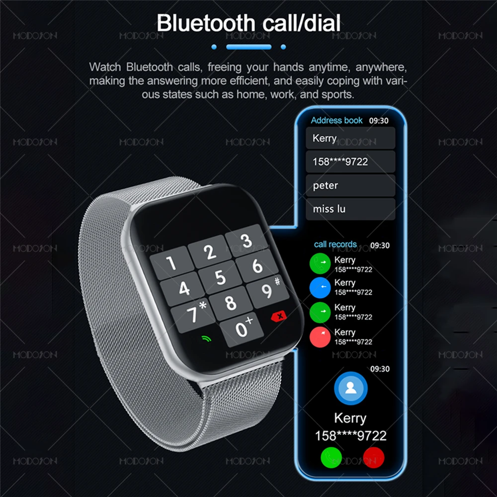 MODOSON 1.78 palčni Pametni Watch iwo FK78 Kodirnik Gumb Bluetooth Klic Srčnega utripa Ura Položaj GPS Tracker Smartwatch PK iwo 16 17