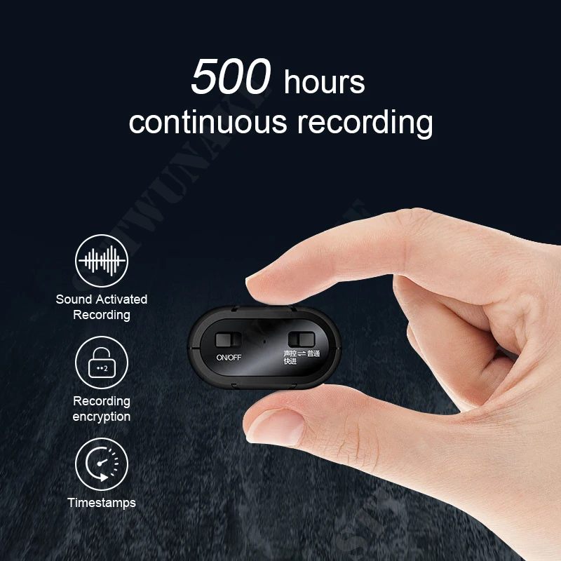 STTWUNAKE snemalnik zvoka 500 ur Dictaphone zvočno mini vključi digitalni profesionalni mikro bliskovnega pogona