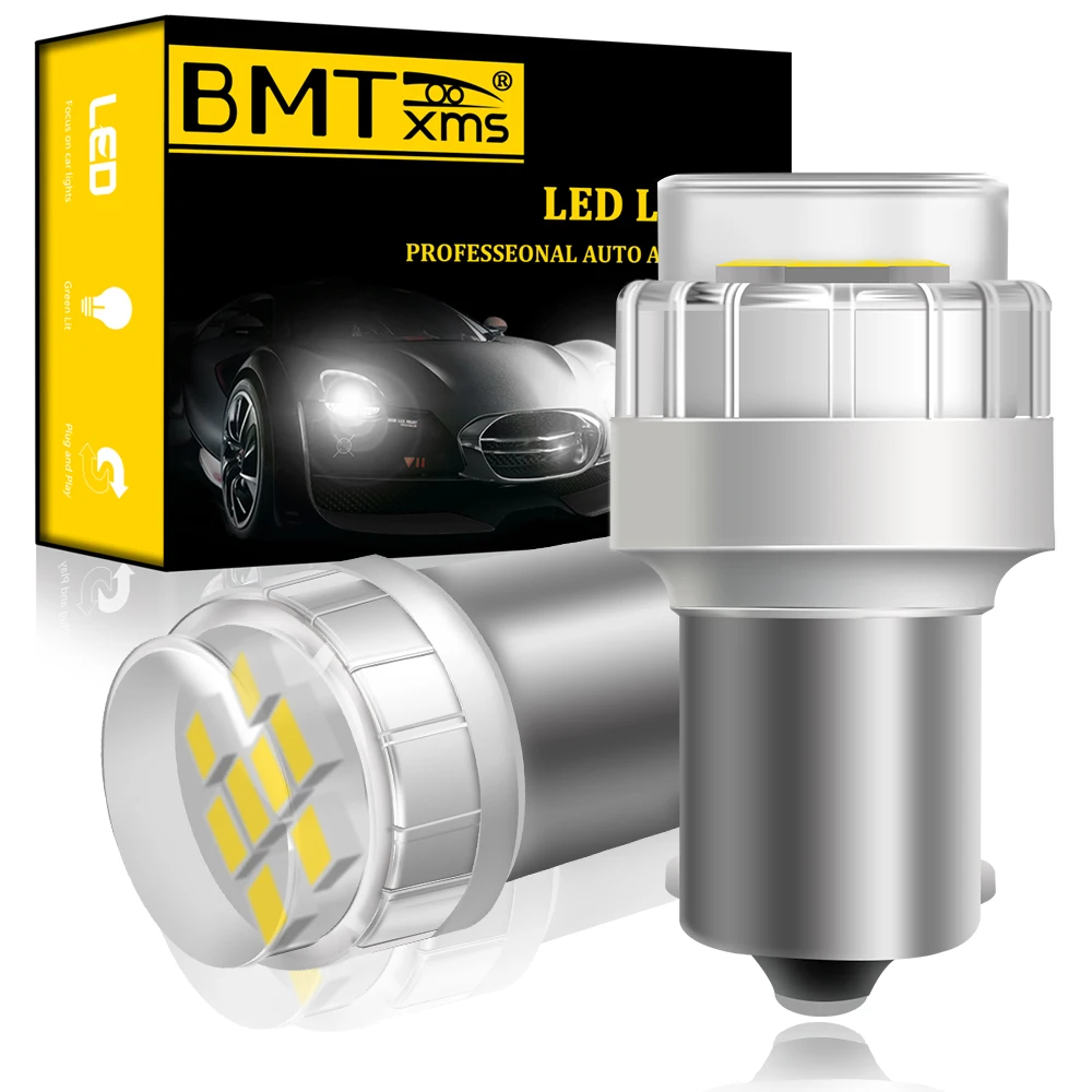 BMTxms 2Pcs P21W 1156 BA15S Canbus LED DRL Dnevnih Luči Za Audi A4 B5 B7 A3 8P 8PA A6 C6 AVANT TT 8J Bela, 6000K