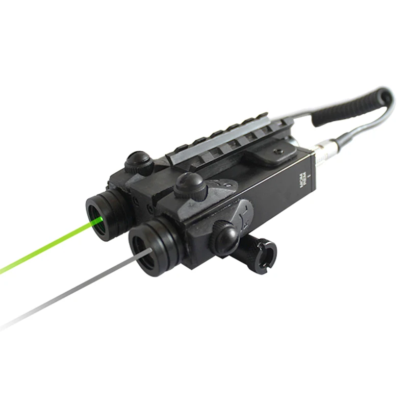 Vojaške 5mw Zeleni Laser Pogled Dual Beam Zeleni Laser in Ir IR Laser Rifle Airsoft Taktično Laserski kazalnik Za AR15 AK47