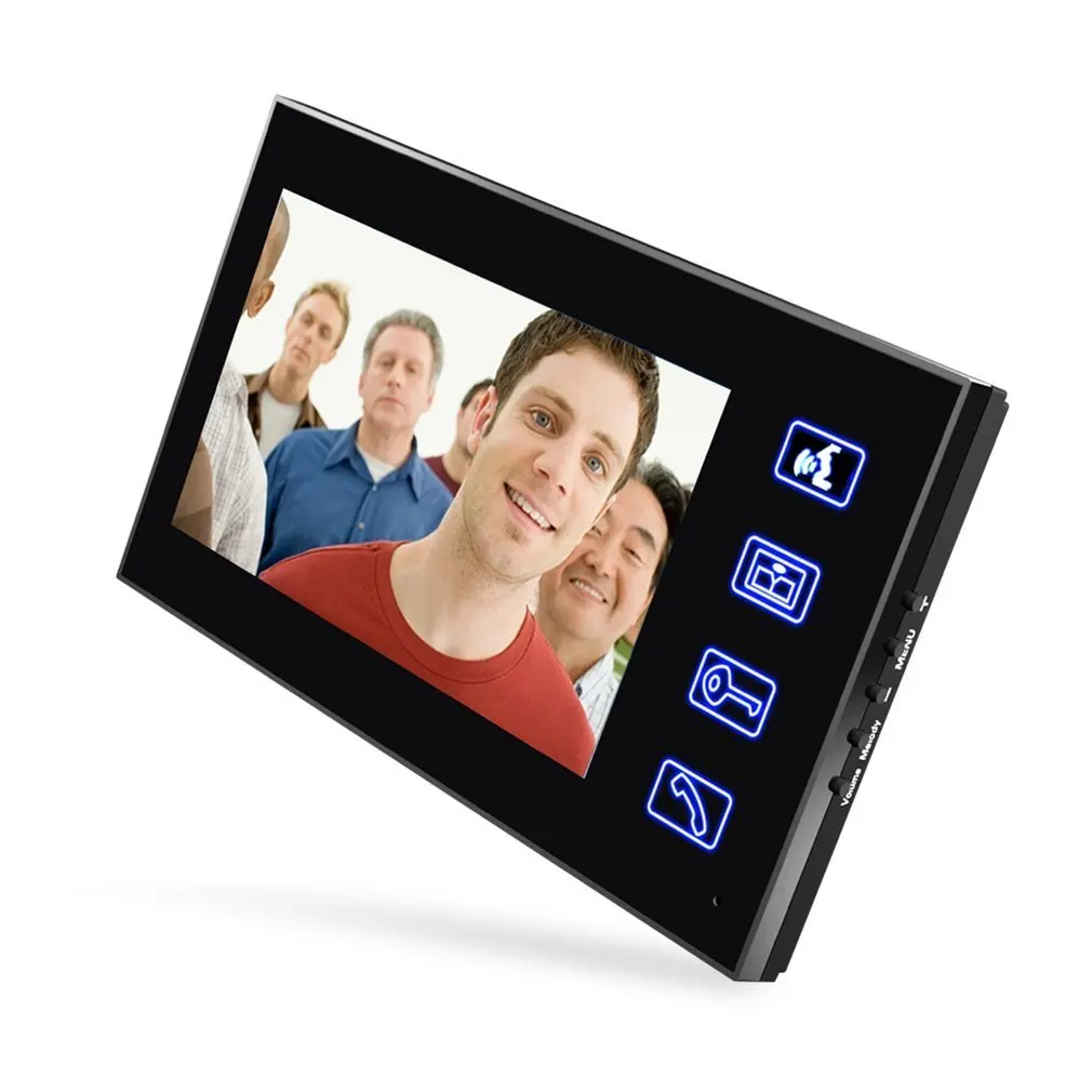 7-palčni Barvni Zaslon na Dotik Žično RFID Geslo Video Vrata Telefon Zvonec Z IR Kamero 200 M Oddaljeni Nadzor Sistema Interkom