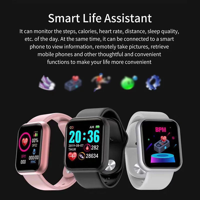 Pametno gledati Smart Zapestnice Za moške, ženske Fitnes Zapestnica Šport Smartband Za Android, iPhone krvni tlak Spanja Progi