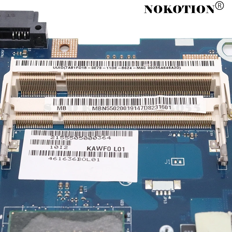NOKOTION MBN5402001 KAWF0 LA-4851P Prenosni računalnik z Matično ploščo za Acer aspire E525 GL40 DDR2 Mainboard Prosti cpu Preizkušen