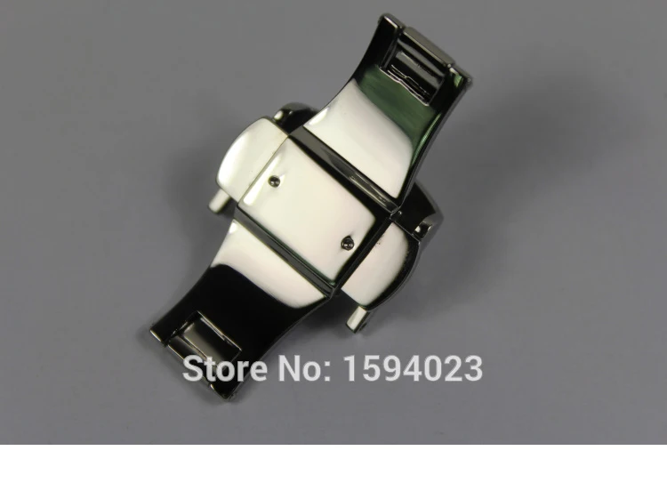 18 mm trdnega nerjavečega jekla Srebro watch band bcukle Dvakrat Potisnite Gumb Krat Metulj Uvajanje zaponko Za T044 T461 T059
