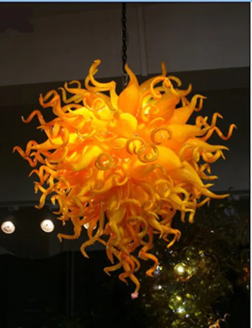 Svetlo Oranžna Lestenec Luči, Murano Stekla Lestenec z LED Žarnice Poceni Cene, Vroče Prodaje