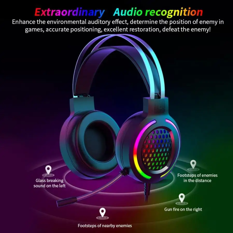 Gaming Slušalke 7.1 Prostorski Zvok, USB 3,5 mm Žično RGB Svetlobe Gaming Slušalke Z Mikrofonom Za Tablični RAČUNALNIK za PS4 Igralec