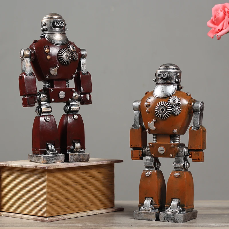 Ustvarjalne Retro Strojev za Industrijo Železa Človek Robot Obesek Home Particijo Vina Kabineta, Študija Okraski Robot model številke obrti