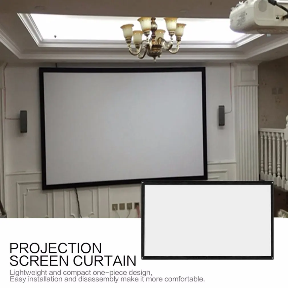 16:9 Prenosna Zložljiva Projektor Zaslon Stenske Domači Kino, Gledališče HD 3D Projekcijski Zaslon Platno