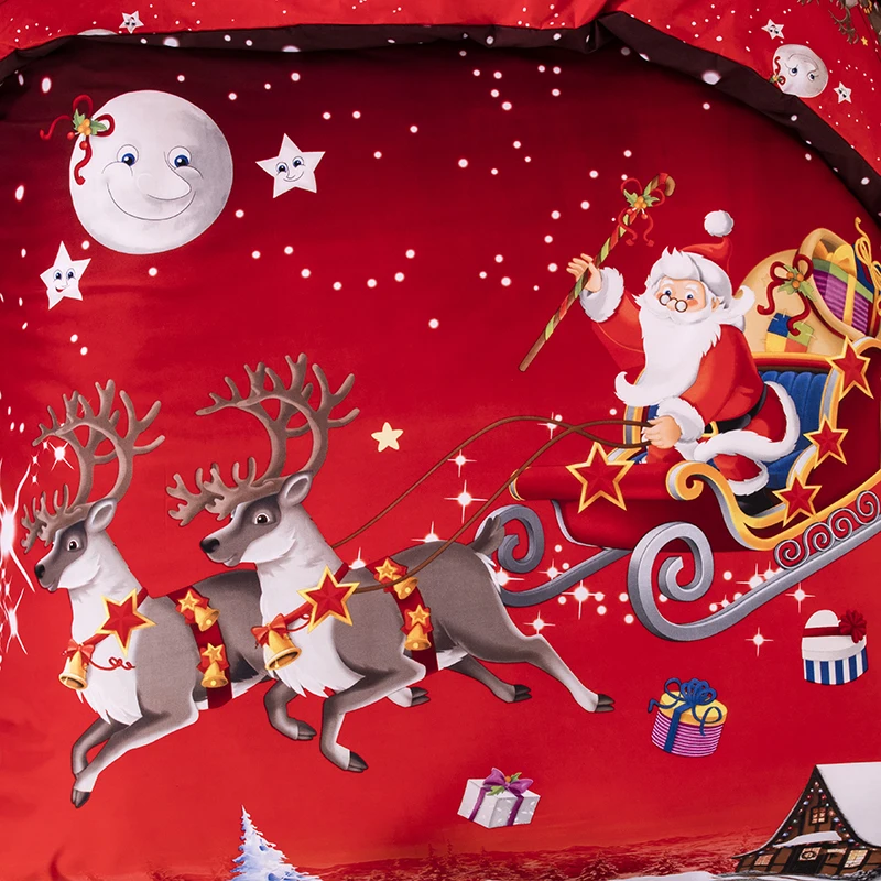 Santa Claus Posteljnina Nabor Vesel Božič Darilo Za Otroke Rjuhe Kritje Kraljica Kralj Velikost Tolažnik Posteljno Perilo