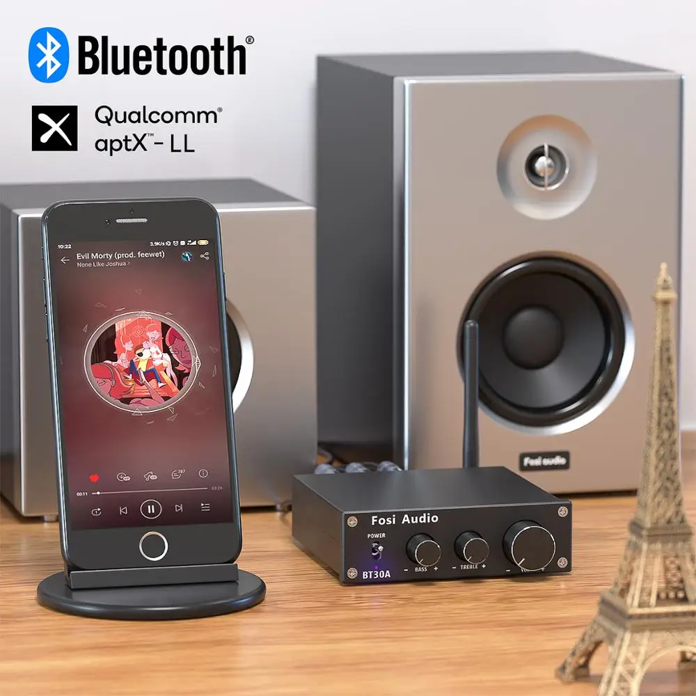 Fosi Avdio 2.1 Kanalni Digitalni Bluetooth Amp Bass & Visoki Stereo Audio Ojačevalnik Za Dom Pasivni Zvočniki Subwoofer BT30A