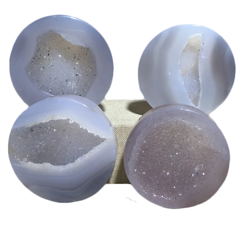 Naravni Agate Geode Quartz Crystal Gemstone Darilo Doma Oprema Dekoracijo Voog Reiki Healing Glittery Druzy Disk Vzorec