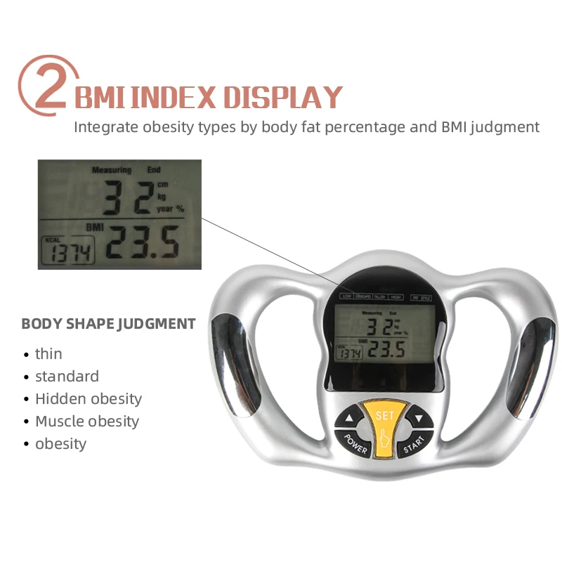Indeks telesne Mase Merjenje ročni 6Seconds BMI Meter Zdravje Maščobe Analizator Monitor hujšanje Meter Kalorij Kalkulator Orodja
