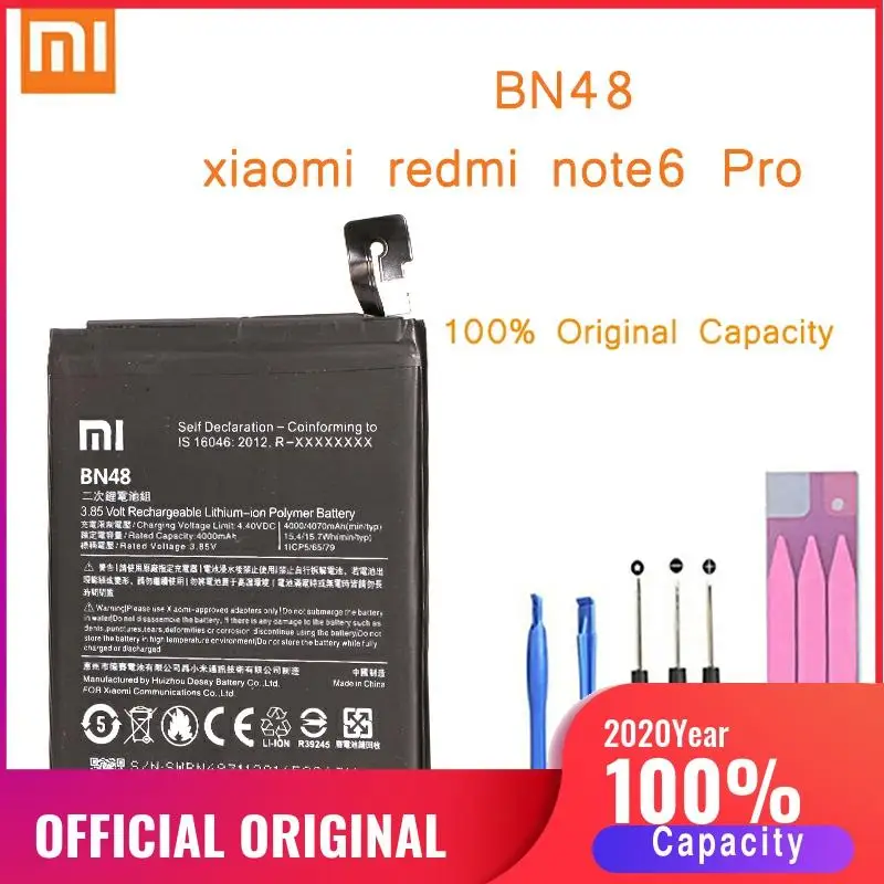 Original Baterija Telefona za Redmi Opomba 6 Pro Baterije Xiaomi redmi Opomba 6 Pro BN48 Baterije Xiomi hongmi Note6 Pro bateria