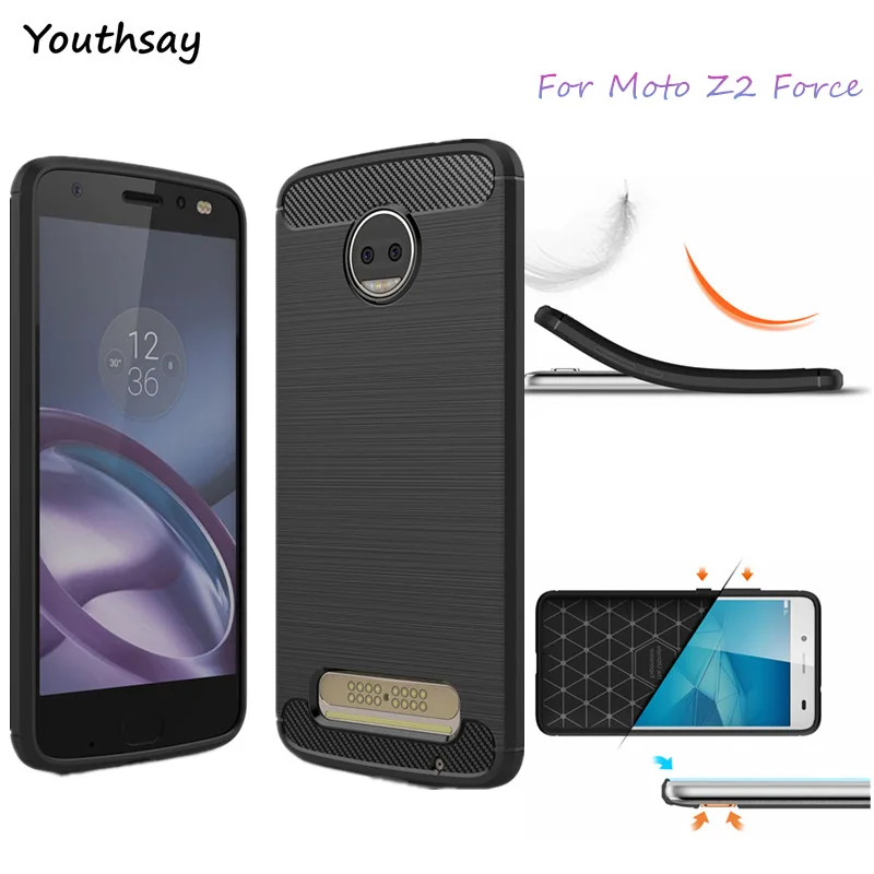 Youthsay Za Kritje Motorola Moto Z2 Sile Primeru Za Moto Z2 Sile Pokrov Gume Silikon TPU Mehko Telefon Primeru Za Moto Z2 Sile Primeru