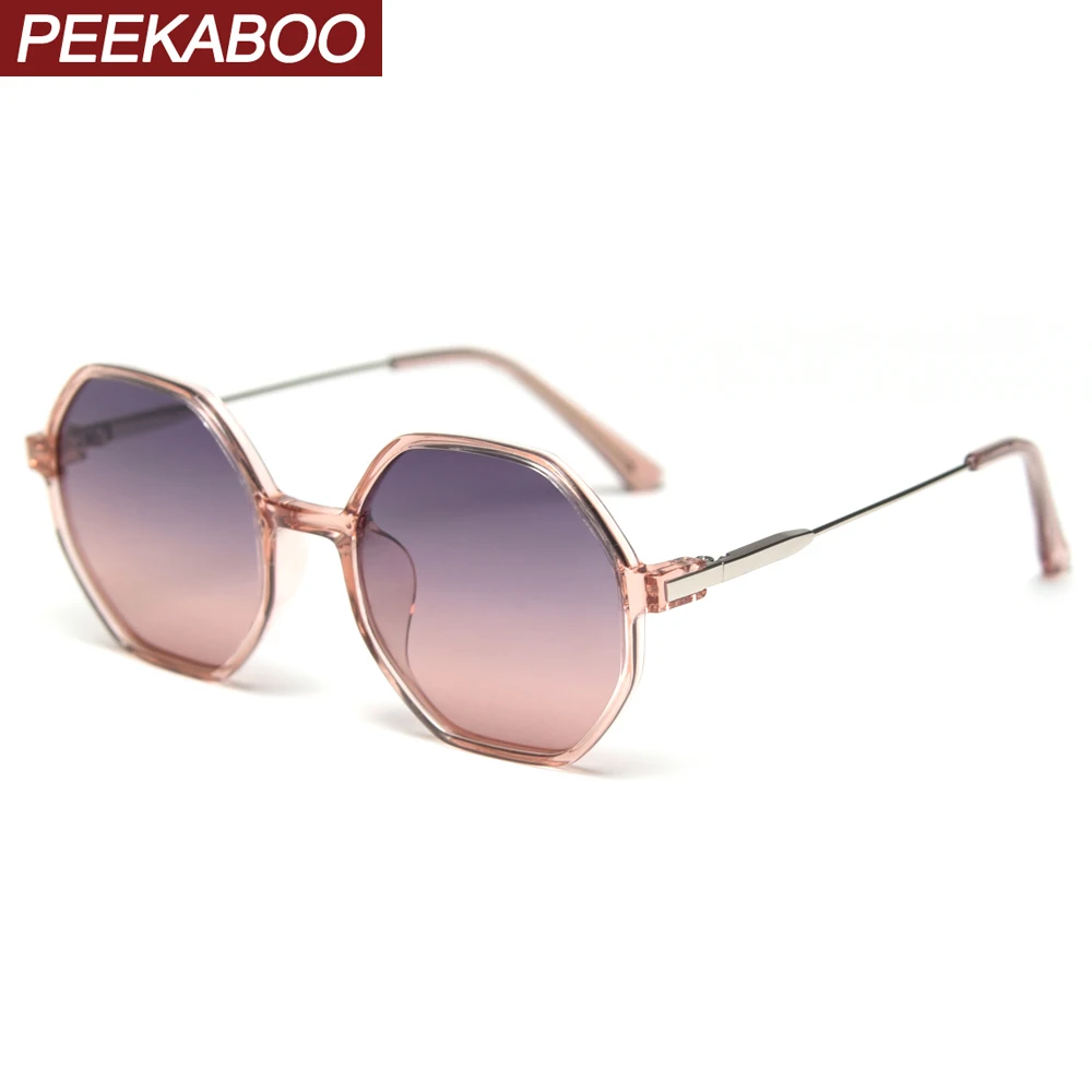 Peekaboo TR90 octagonal sončna očala ženske polarizirana korejski Japonska moda poligon velika sončna očala za moške uv400 pol kovin