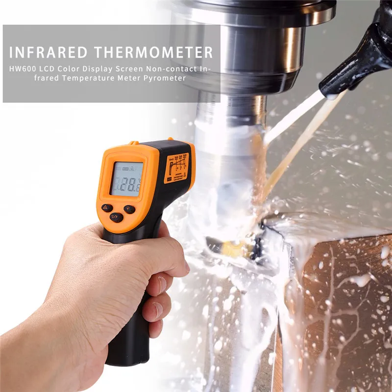 HW600 Digitalni Infrardeči Termometer Laserski Merilnik Temperature brezkontaktno Pyrometer Merjenje IR Termometer -50~600 Celzija