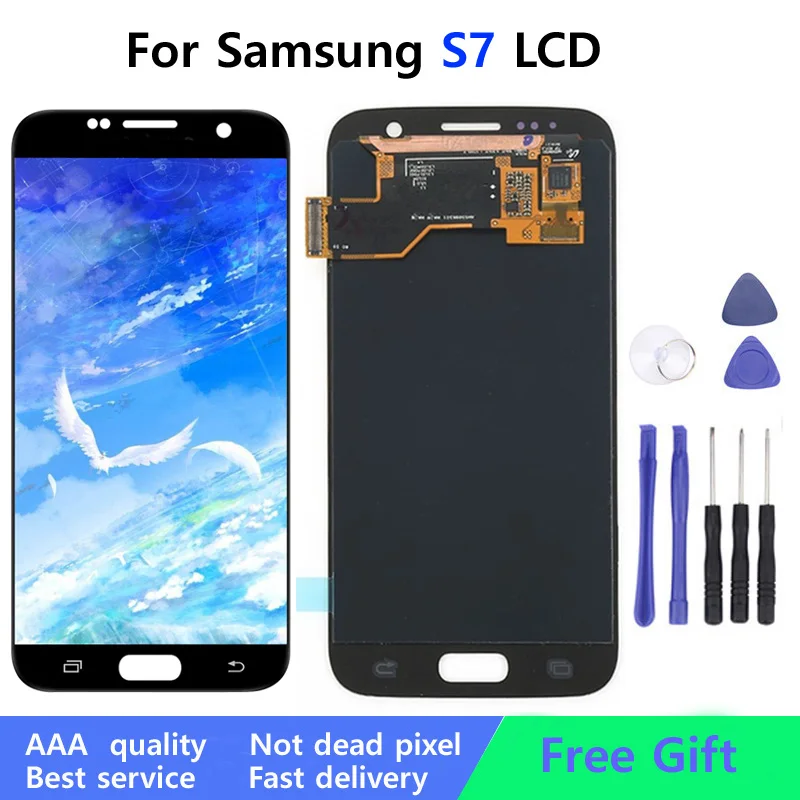 Super AMOLED Za Samsung Galaxy S7 G930 G9300 G930F G930A Zaslon LCD Z, Zaslon na Dotik, Računalnike Skupščine