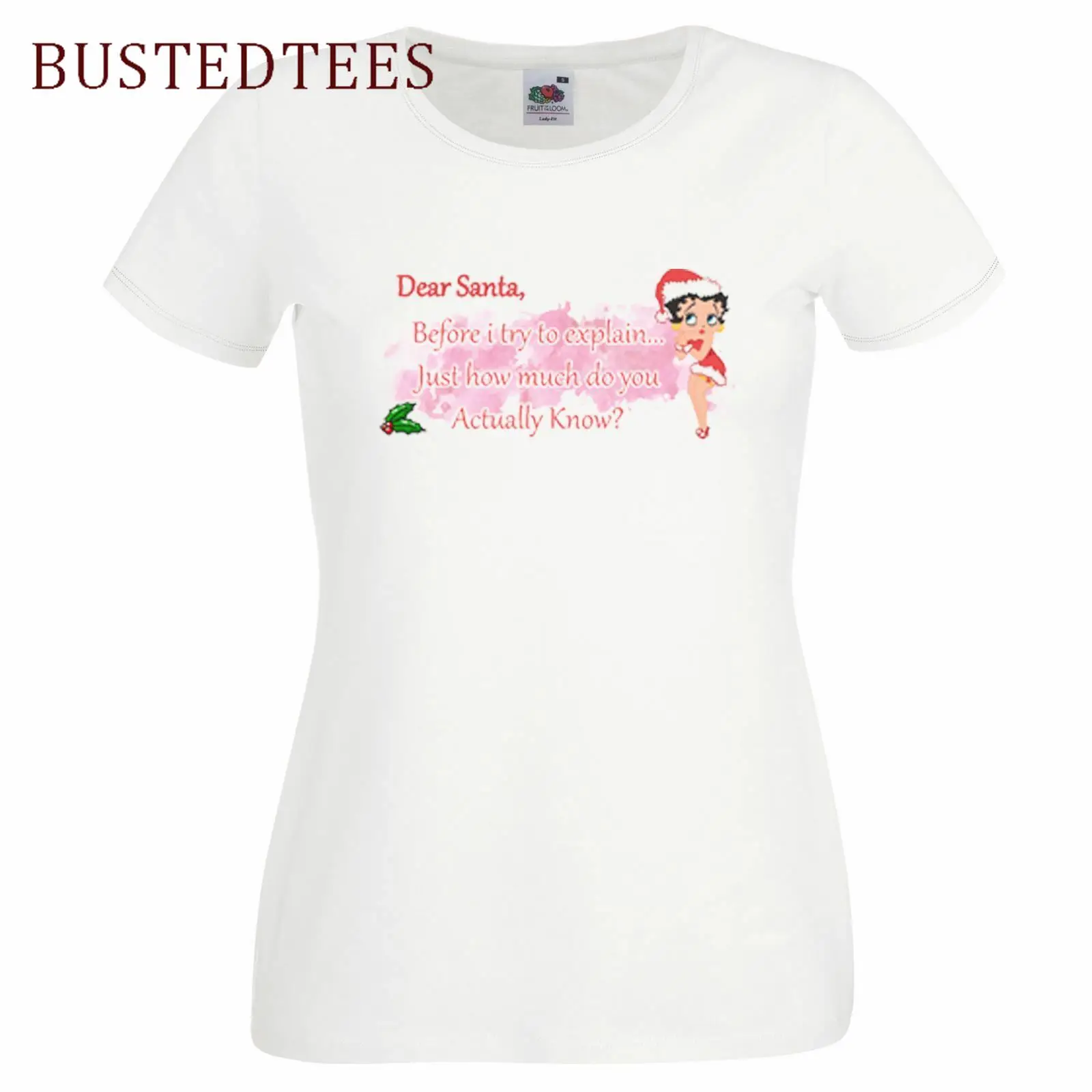 Betty Boop Poredna Punca Dragi Božiček Božič Božič Omele Dame T-Shirt Majica Nov Prihod Kreativna Zasnova Rokav Kul Majice