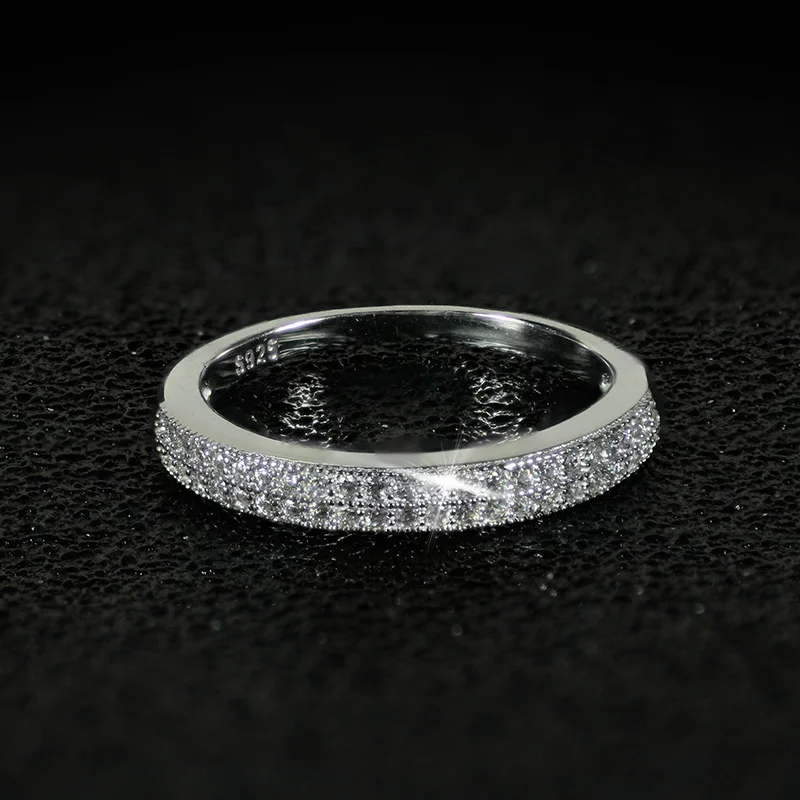 Trdna 925 sterling silver večnost band Obroč Za ženske prst nakit R779A