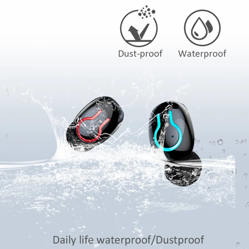 Q66 Slušalke V5.0 Bluetooth HD Stereo Slušalke Dotik LED Šport Vodotesne Slušalke Z Dvojno Mic 6000mAh Polnjenje Primeru