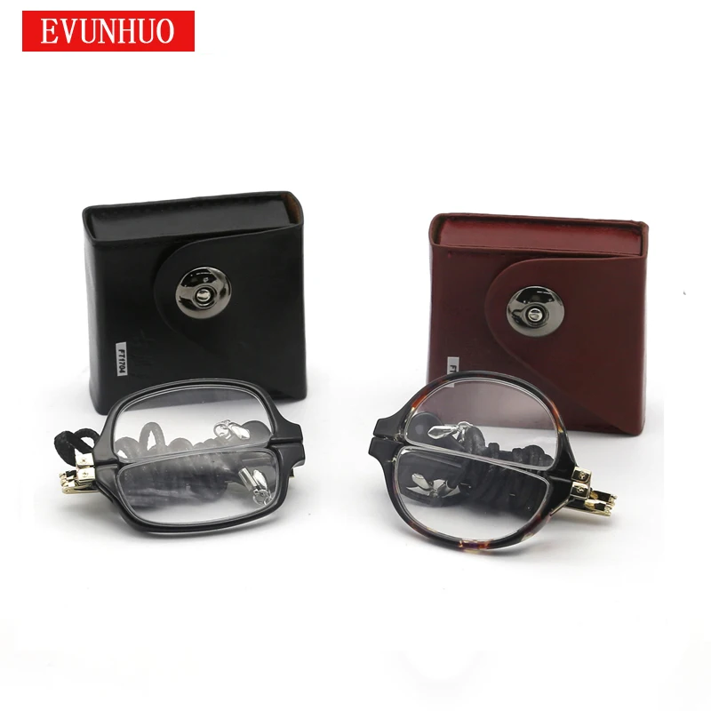 EVUNHUO Pol Okvir, Zložljiv Obravnavi Očala Moški Ženske Z Vrvmi In Očala Primeru Za Magnet Recept Eyeglass 1.0-3.5