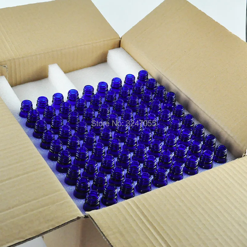 5ML 80pieces Kozmetični Tekoče Serum v Viali, Prenosni Modrega Stekla Aromaterapija Eterično Olje, Steklenica, Reagenta Stekleno Pipeto Steklenico