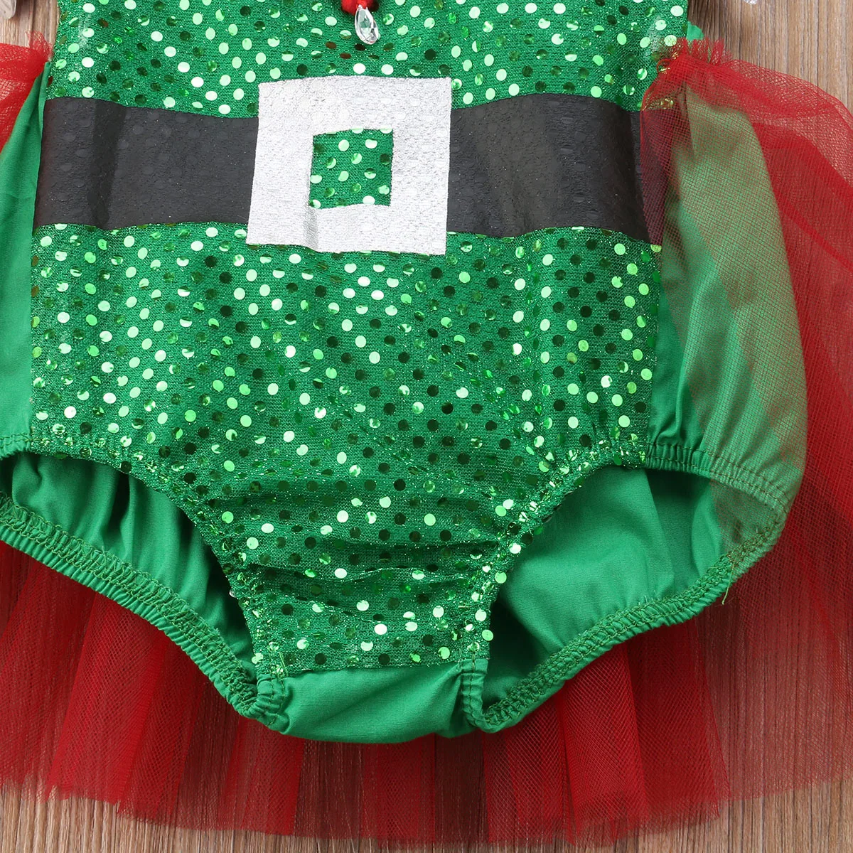 Citgeett NAJNOVEJŠI Božična Obleka, Newborn Baby Dekle Čipke Jumpsuit Trak Tutu Oblačila Srčkan Zelena Oblačila