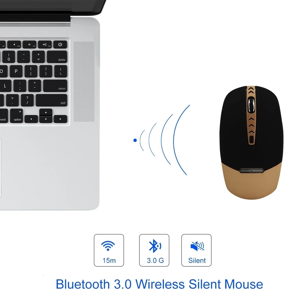 Bluetooth 4.0 Miško+Brezžična 2,4 GHz Polnilna Tiho Gaming Dual-Mode Miši Računalnik Mause Za Prenosne Računalnike